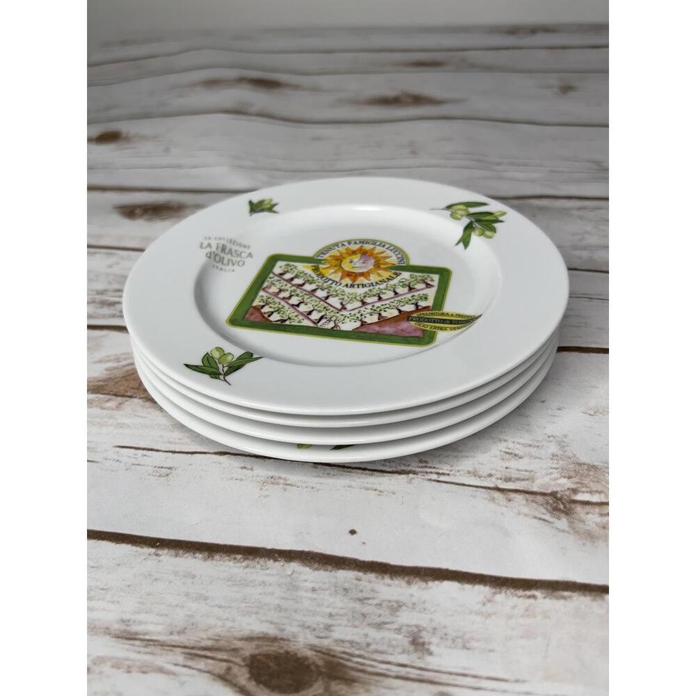 Crate & Barrel La Frasca d'Olivo Decorative Plates Set of 4